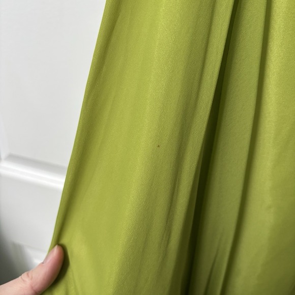 Vintage Green Ruffled Flowy Long Maxi Dress Flutter Fleece Sheer Chiffon Prom - Picture 5 of 15